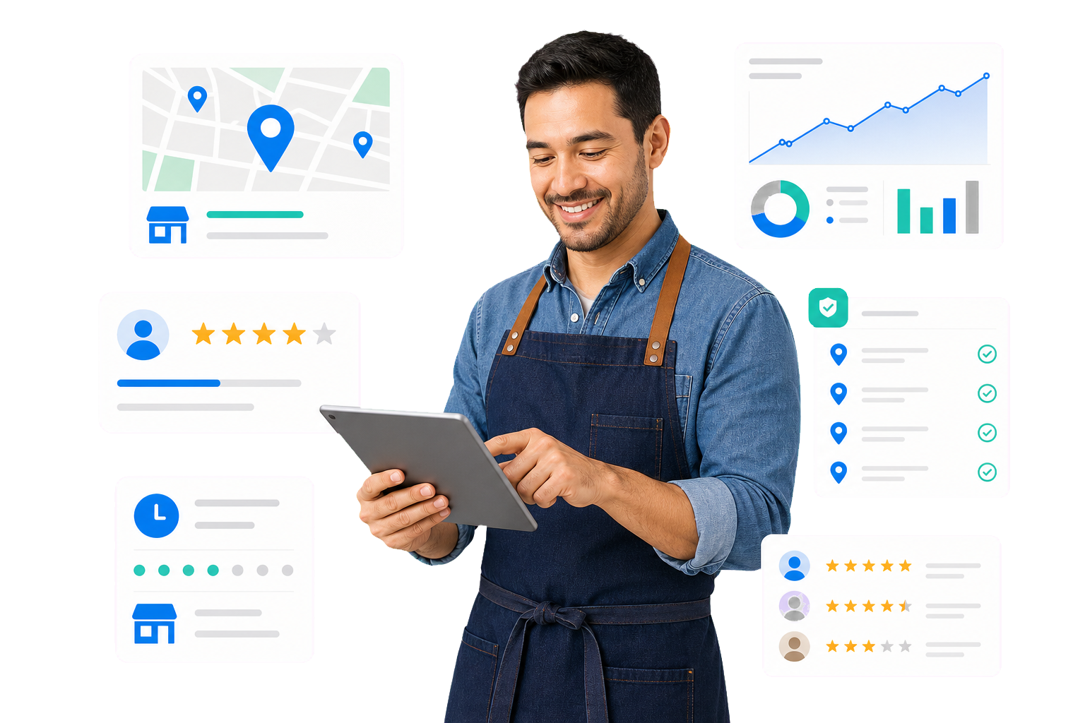 A local business owner using ListSmartly to manage listings and reviews
