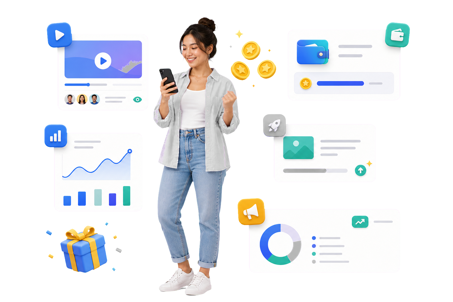 Creator earning credits from content views and turning them into campaign boosts